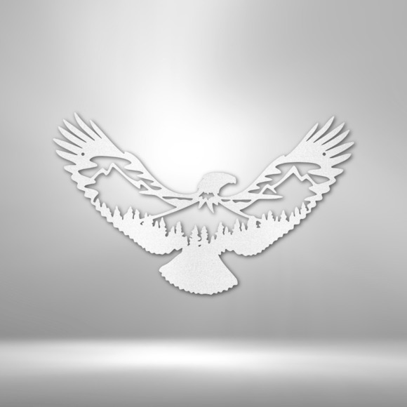 Eagle Flying Steel Sign Laser Cut Powder Coated Home & Office Metal Wall Decor M